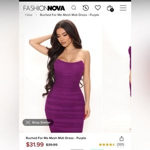 Fashion Nova purple strapless dress